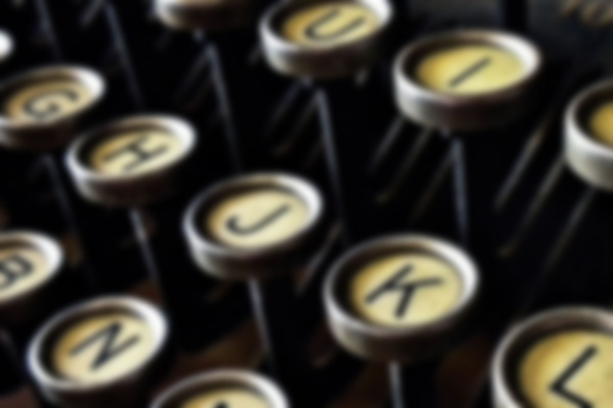 Antique typewriter keyboard closeup